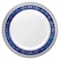 Smarty Had A Party 10.25" White with Blue and Silver Royal Rim Plastic Dinner Plates (120 Plates), 120PK 970BLS-CASE - alternate 3